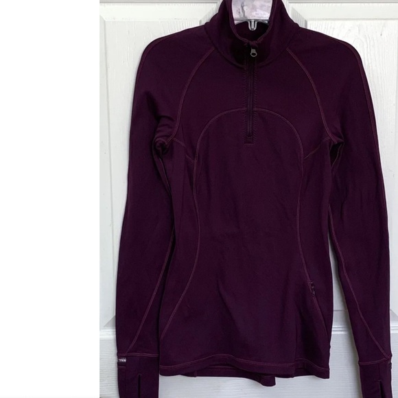 Lululemon Athletica First Mile Eggplant Magenta 1/4 Zip Pullover Jacket Size 2 - Picture 5 of 7
